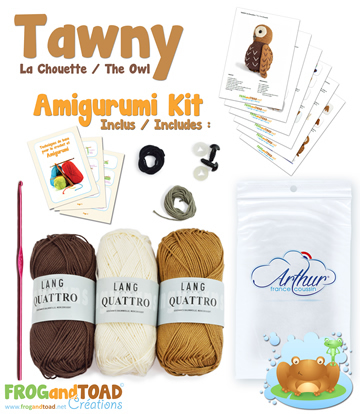 Amigurumi Kit - TAWNY la chouette / the owl - FROGandTOAD Créations ©